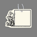 Paper Air Freshener Tag - Girl On Tricycle W/ Sign